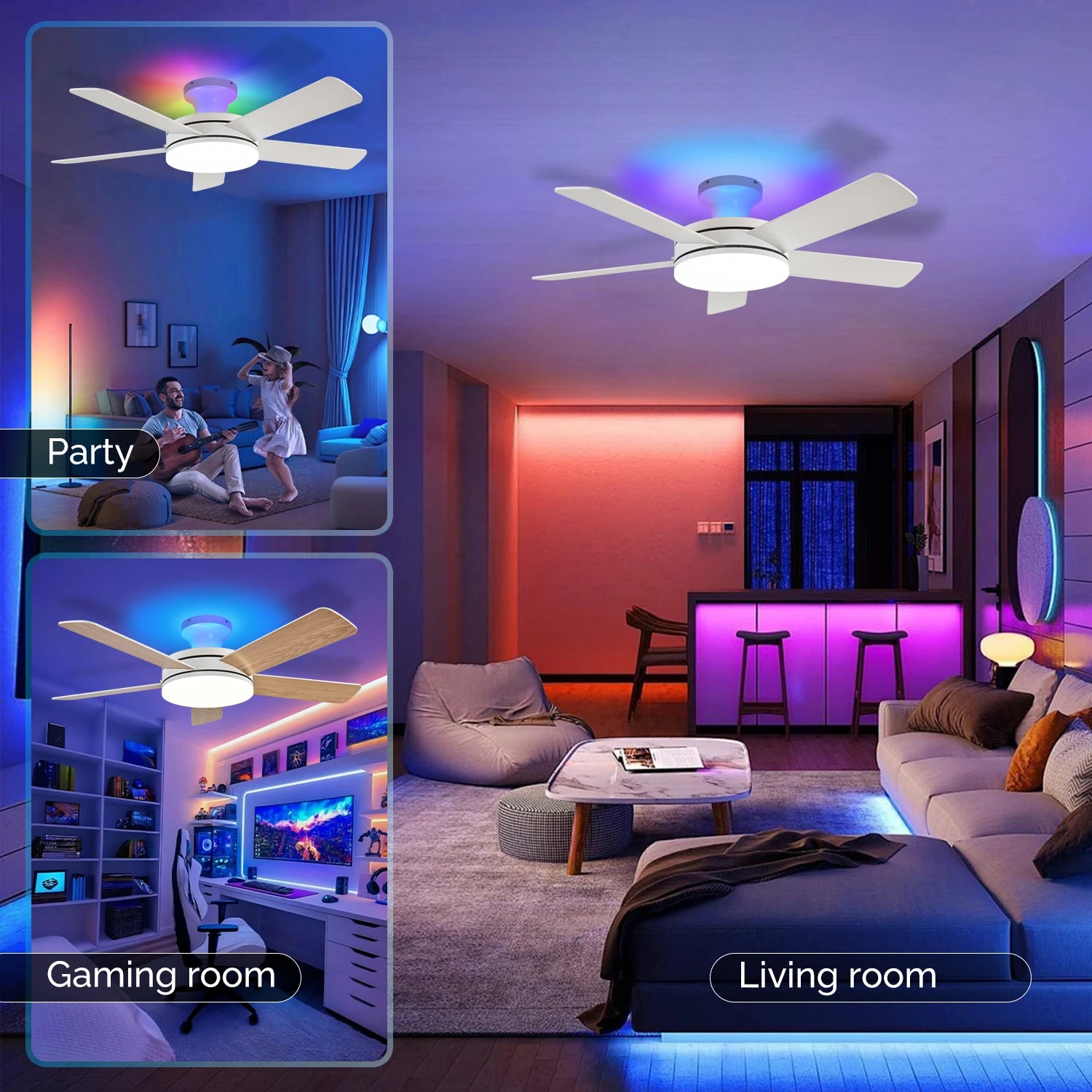 Orison 45 Inch Low Profile Ceiling Fan With Lighting And Remote