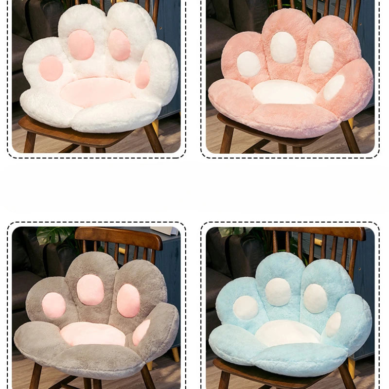 Soft Heart Shaped Cat Paw Plush Cushion