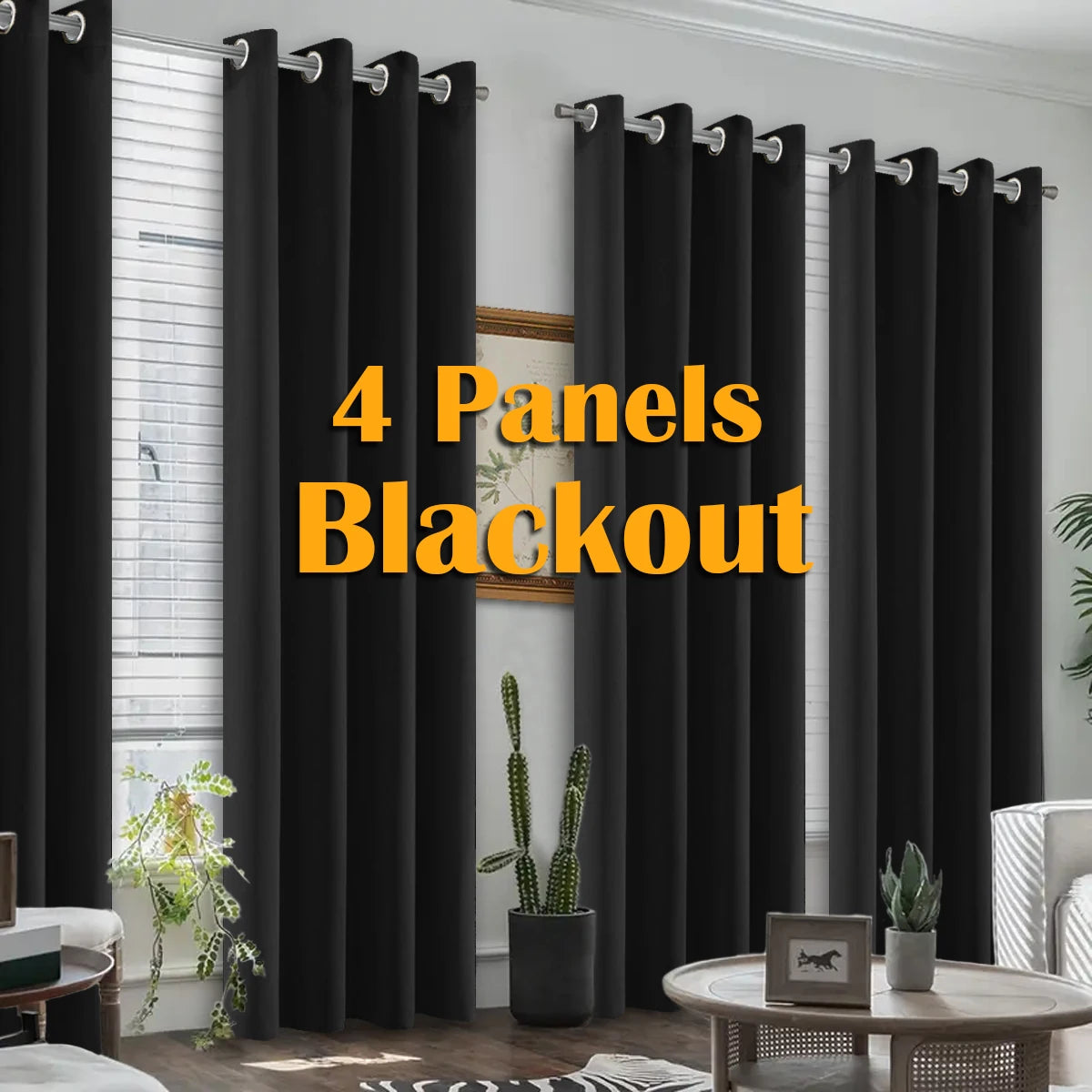 Premium Blackout Grommet Curtains With Heat Insulation And Light Blocking