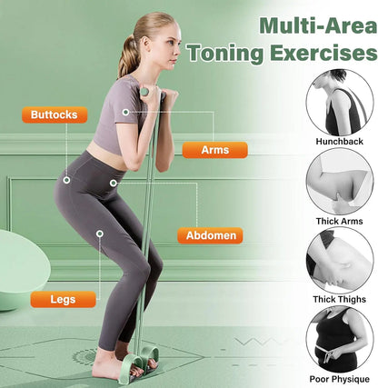 Natural Rubber Pedal Resistance Bands With Handles Home Gym Fitness