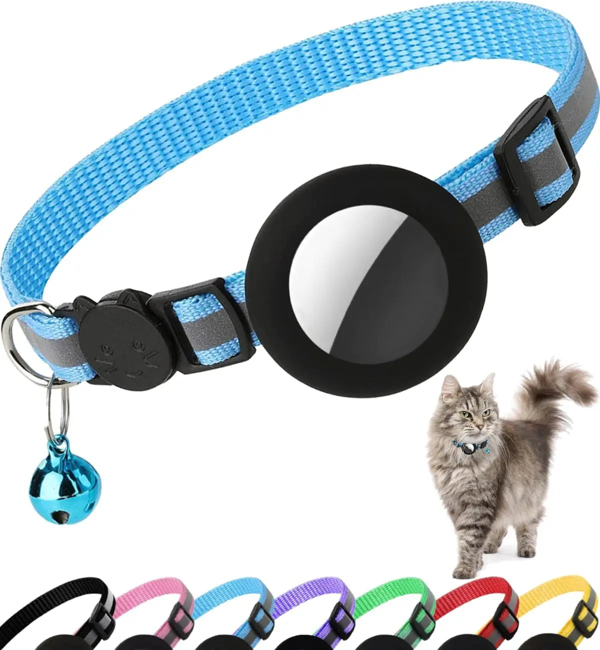 AirTag Cat Collar Breakaway Reflective Kitten Collar With AirTag Holder