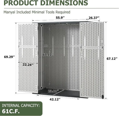 Aoxun Resin Outdoor Storage Shed With Floor For Patio