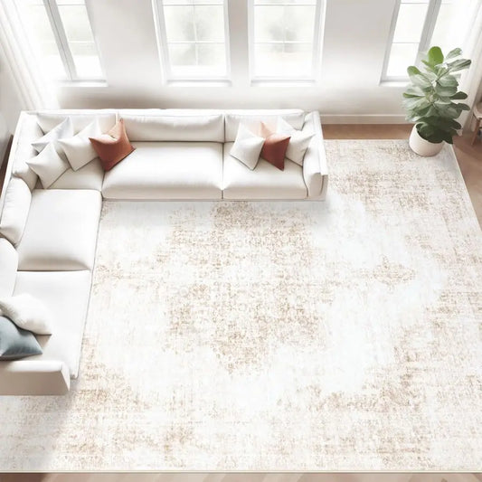 Vintage Medallion Washable Non Slip Indoor Rug for Living Room