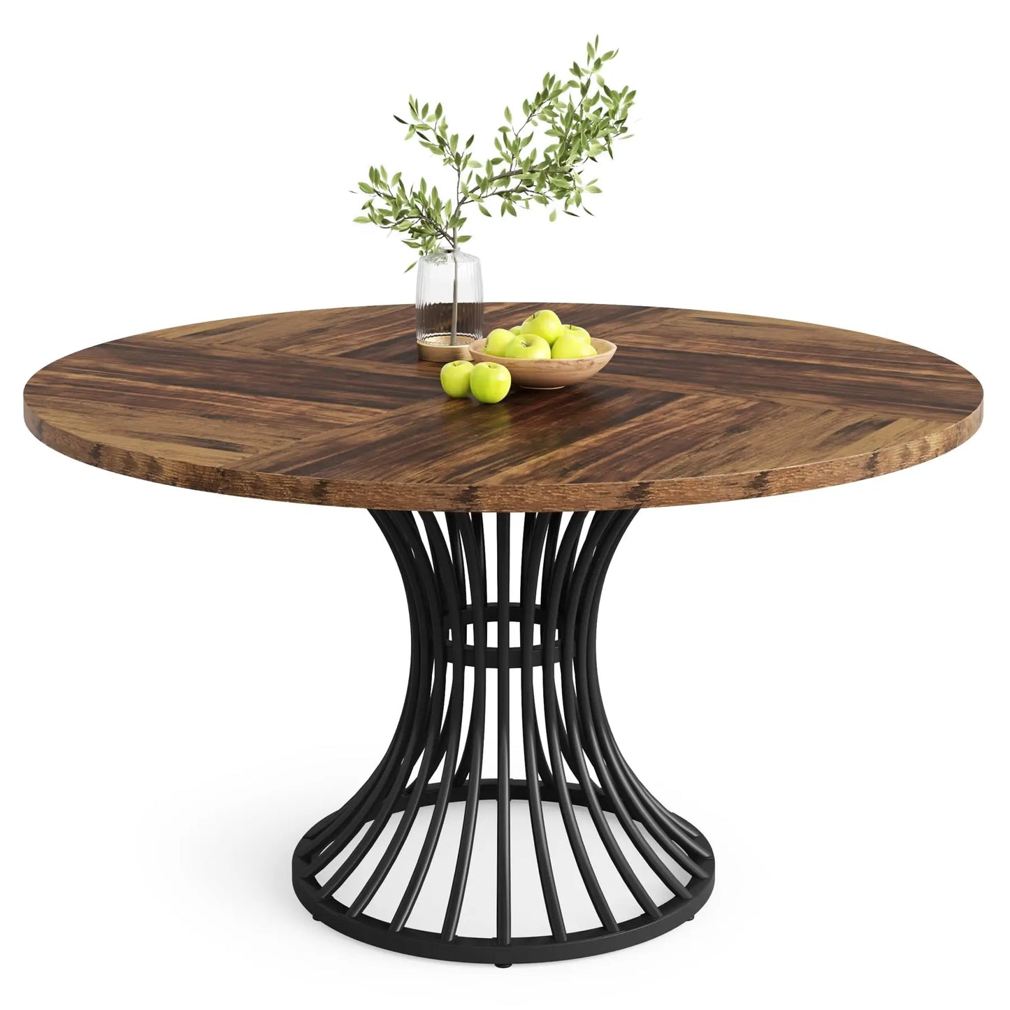 Tribesigns Farmhouse Round Dining Table Industrial Style
