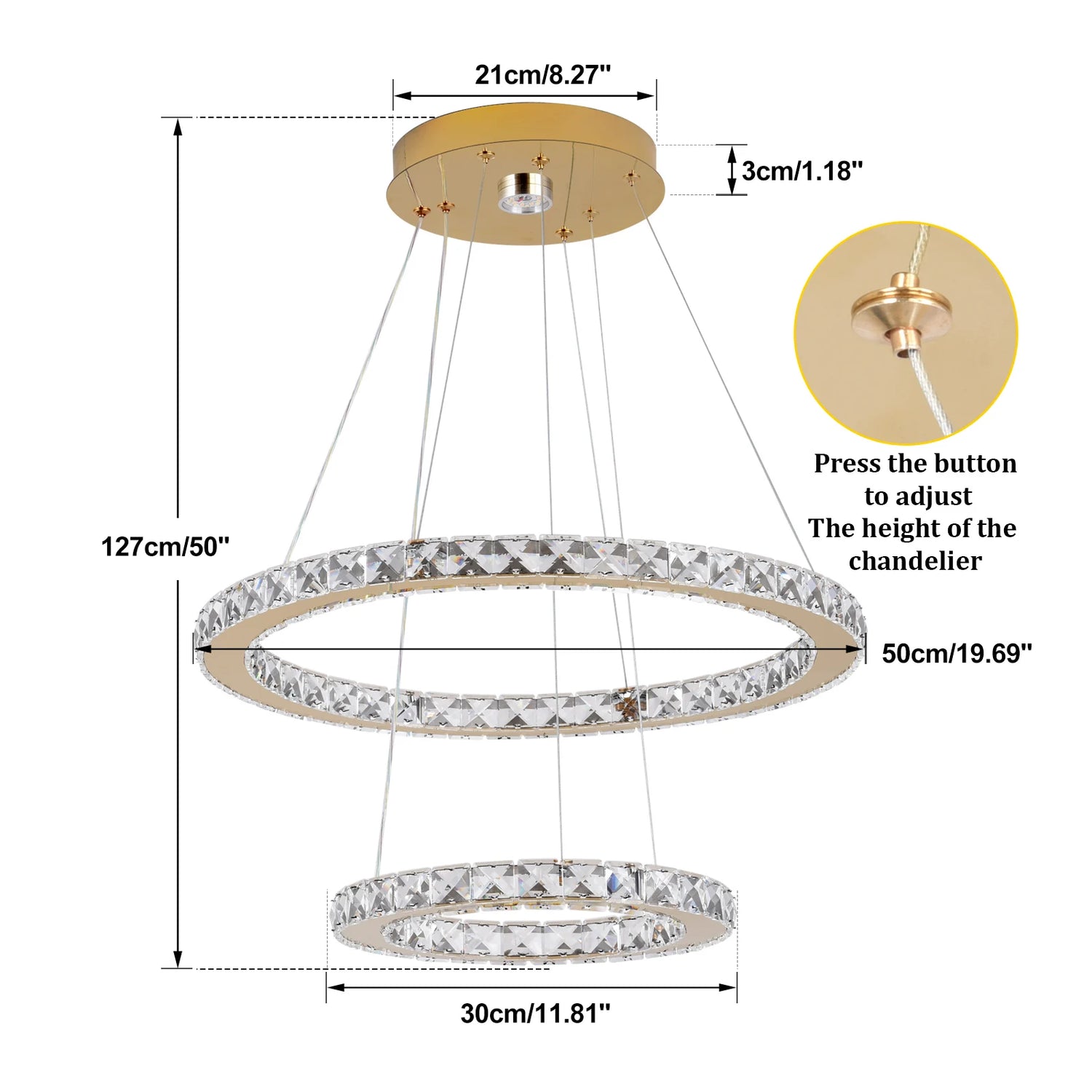 Vinilky Crystal Pendant Ceiling Light Fixture Modern Home Decor