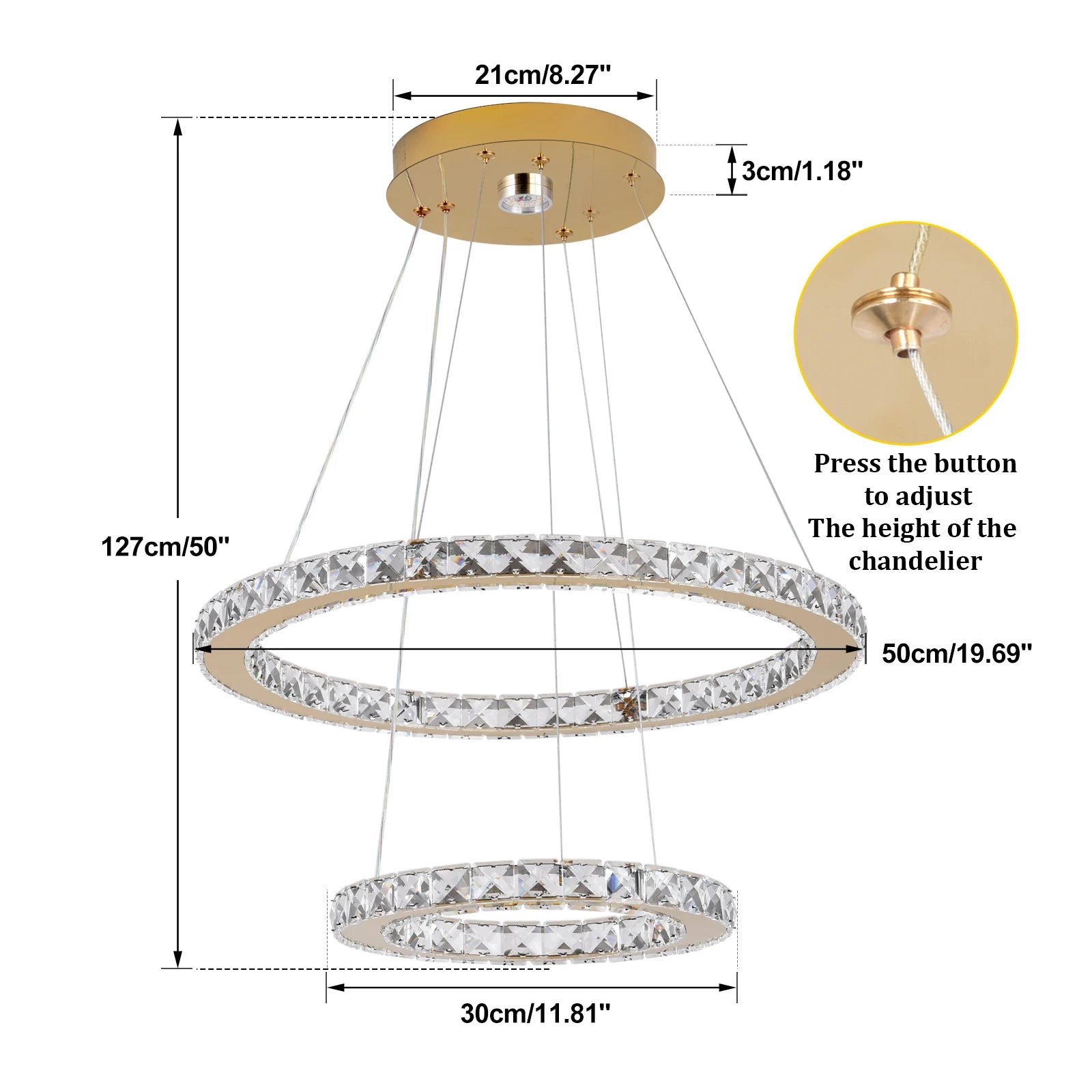 Vinilky Crystal Pendant Ceiling Light Fixture Modern Home Decor