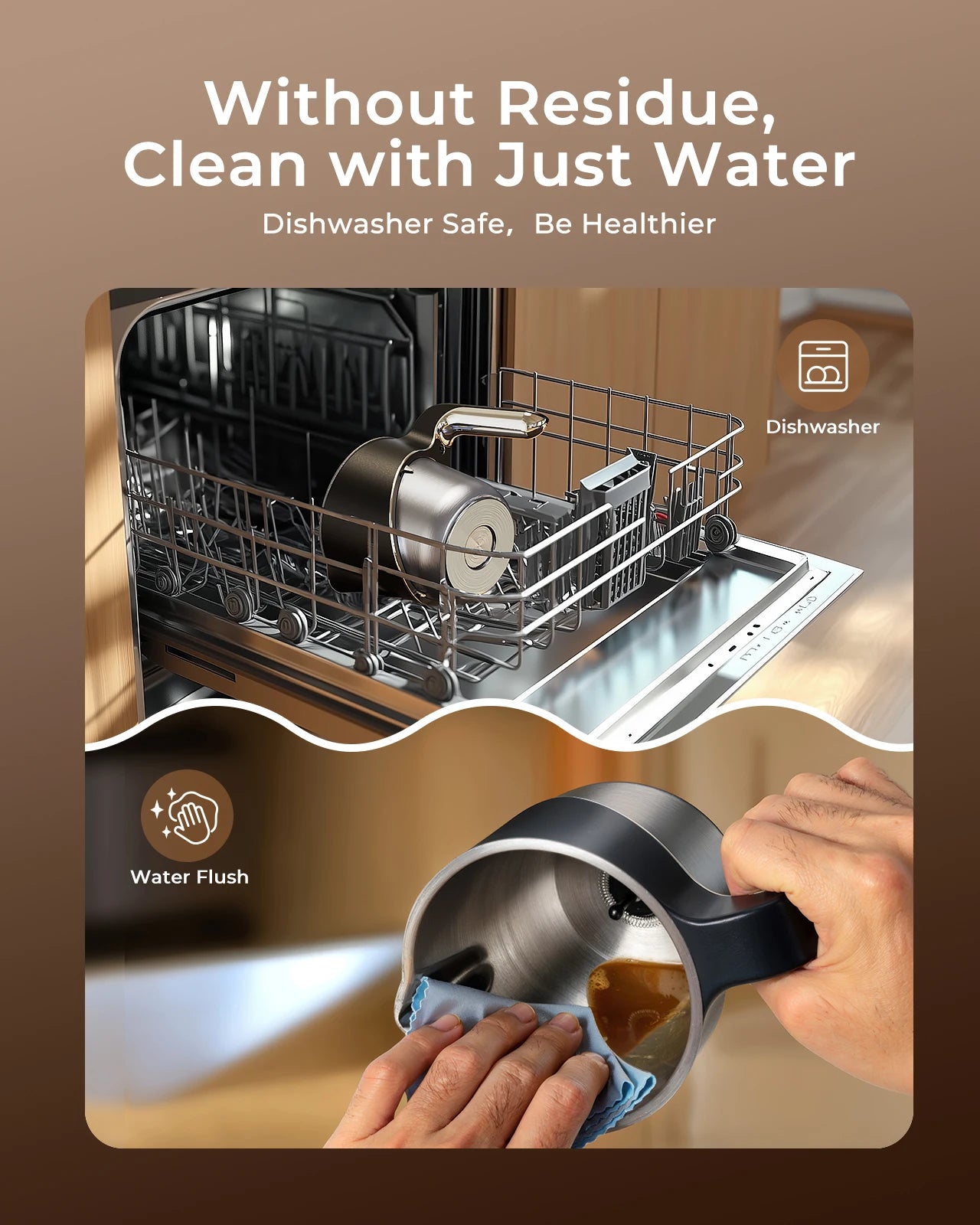 UHOST Milk Frother And Steamer 8-In-1 Electric For Coffee