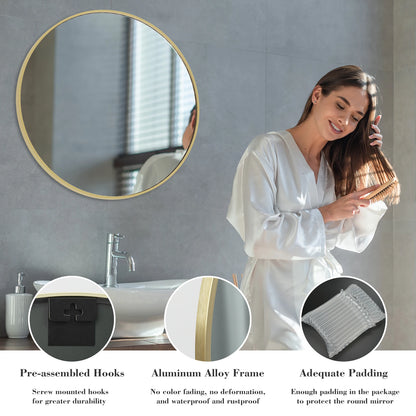 JHK Framed Vanity Mirror In Matte Metal Finish Wall