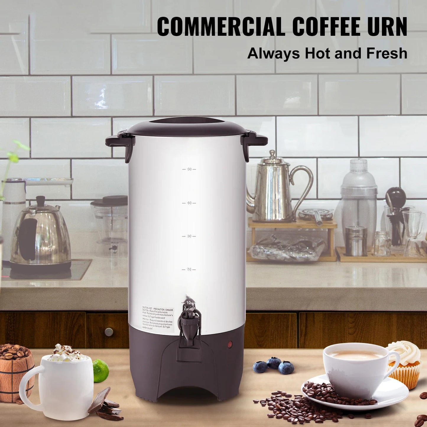 SucceBuy 1000W Commercial Coffee Urn Stainless Steel