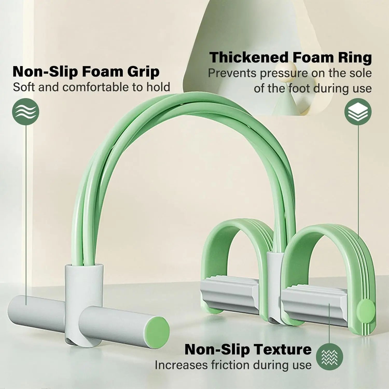 Natural Rubber Pedal Resistance Bands With Handles Home Gym Fitness