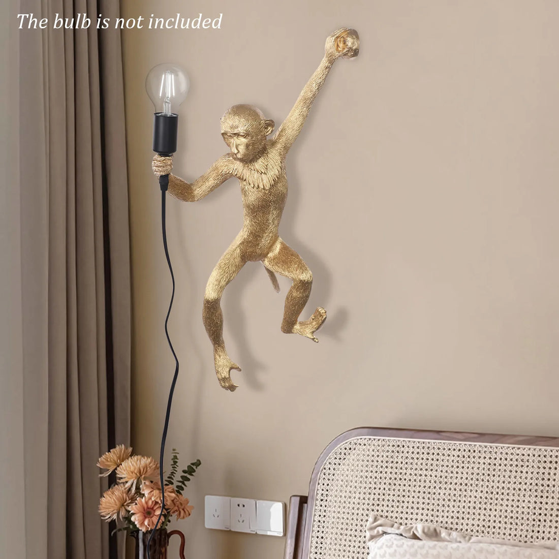 Monkey Shape Bakelite Wall Mount Lamp With E26 Socket