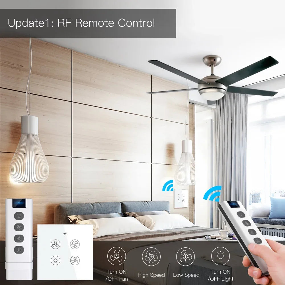 MOES WiFi RF Smart Ceiling Fan Light With Alexa Google Home