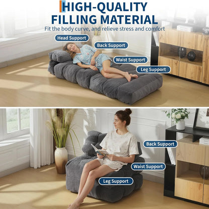 HiMISS Convertible Sleeper Sofa Bed With Pillow And Storage