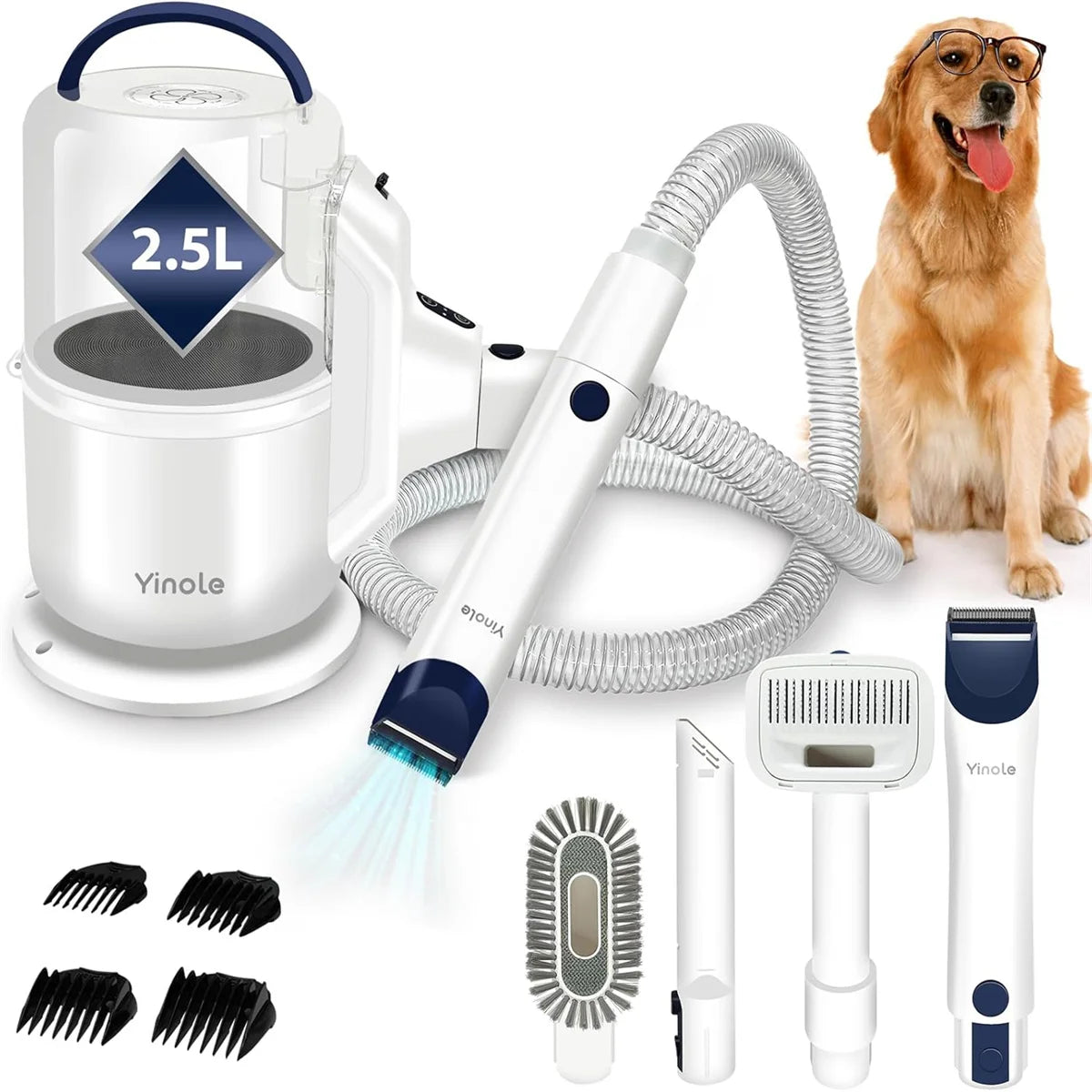 INSE P50 Dog Grooming Vacuum With Clippers And Deshedding Tools