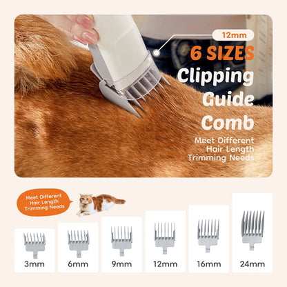 JHK 2.5L Professional Pet Grooming Vacuum Kit With Cordless Low Noise Clippers