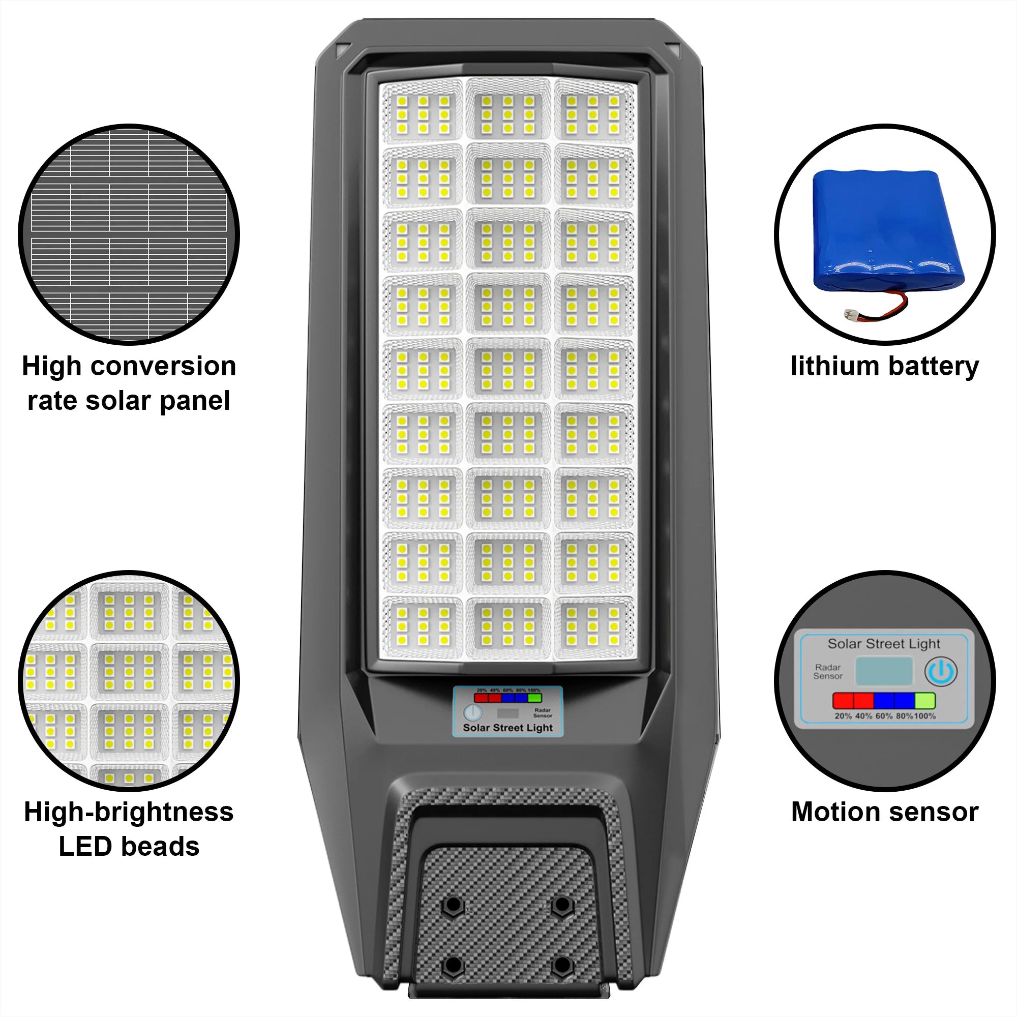 Outdoor Solar Motion Sensor Light IP65 Waterproof Dusk To Dawn