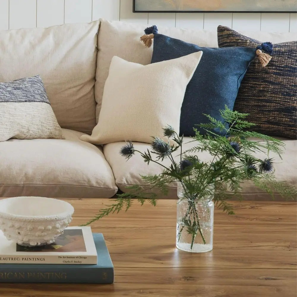 Handwoven Cotton Throw Pillow Textured Luxury Accent For Sofa