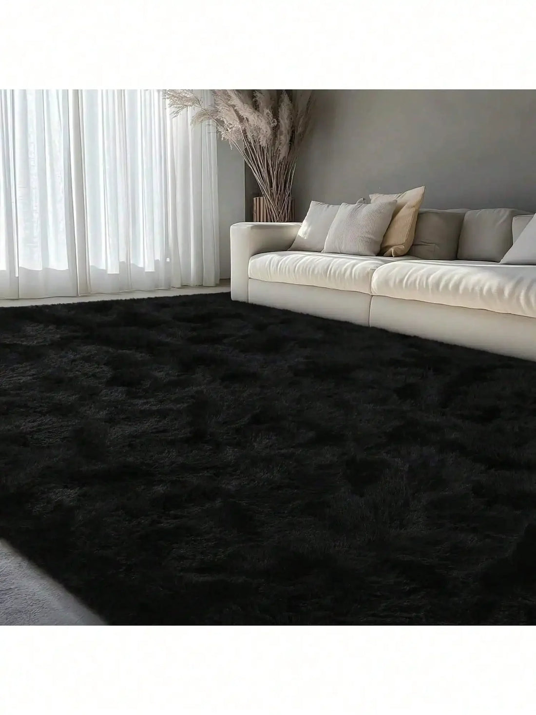 Eluckya Plush Thick Long Pile Carpet Non Slip Area Rug