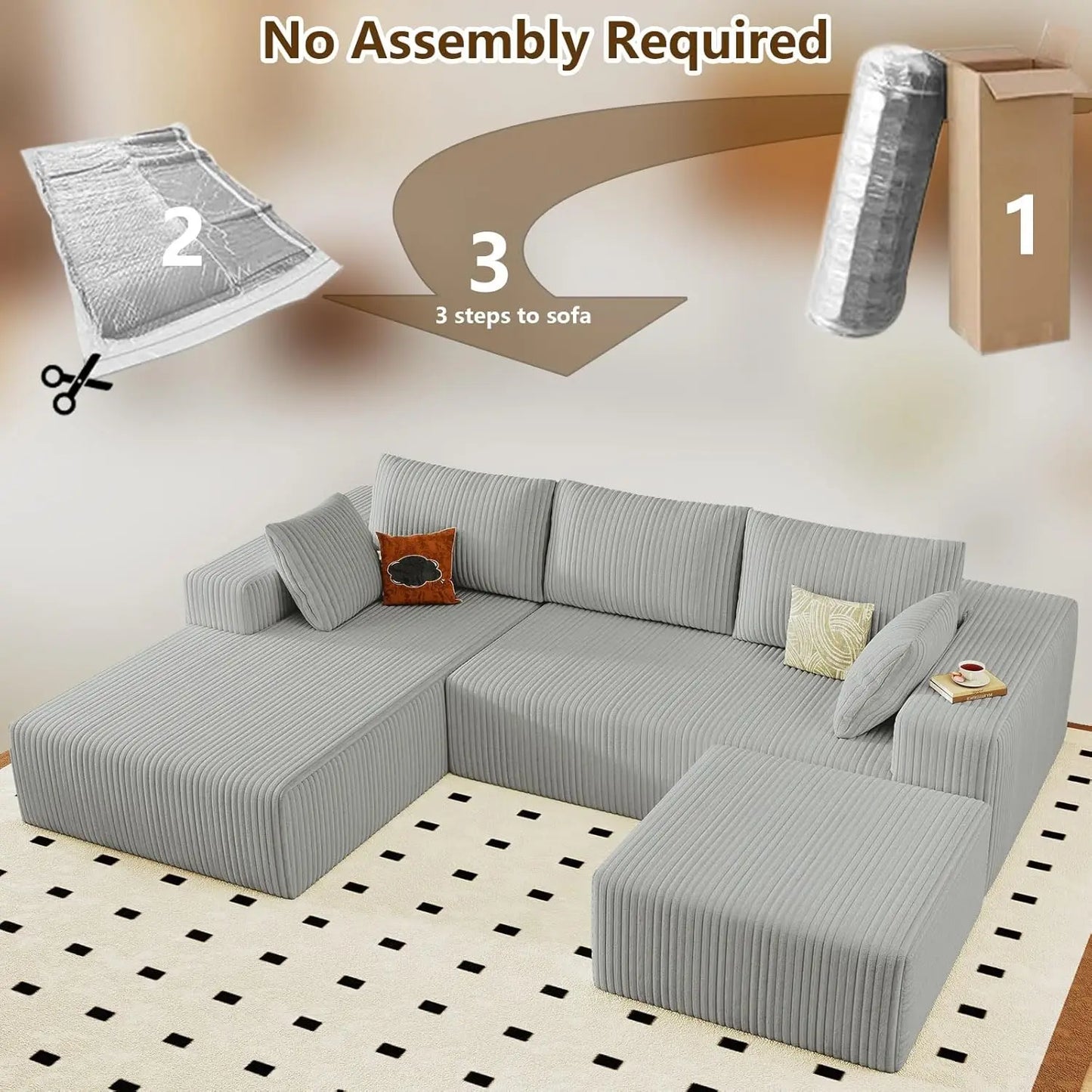 Cloud Couch Modular Sectional Sofa With Ottoman