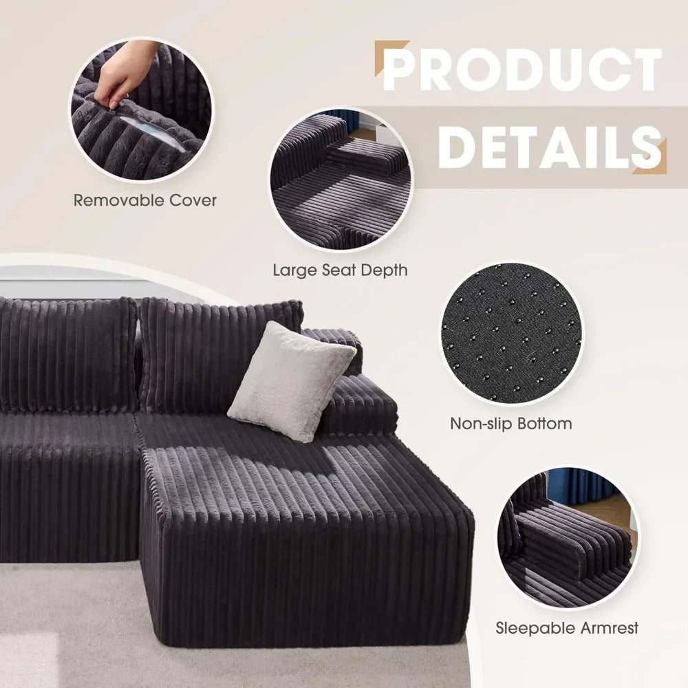 Cloud Modular Sectional Sofa Set With L-Shape Chaise
