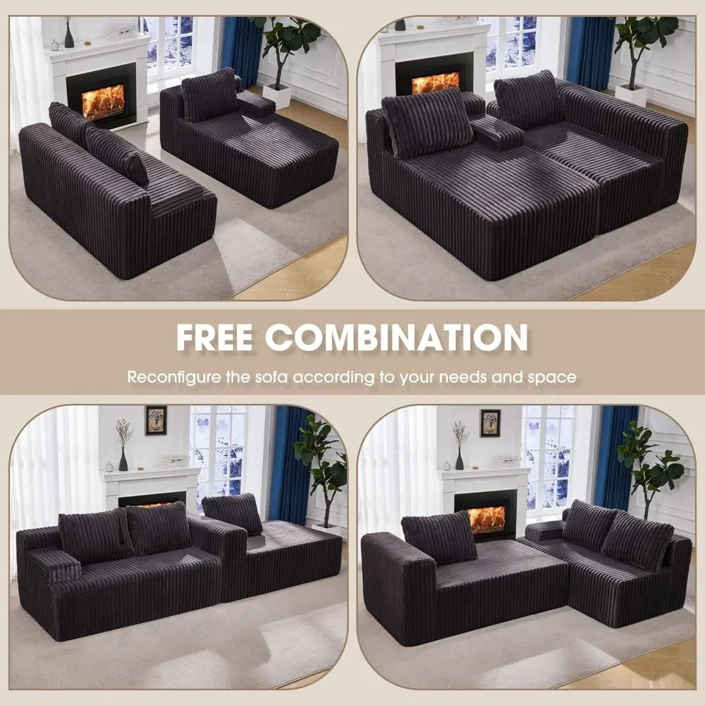Cloud Modular Sectional Sofa Set With L-Shape Chaise