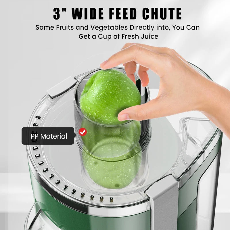 SEJOY Compact Fruits Juicer 500W Wide Mouth Centrifugal Juice Extractor