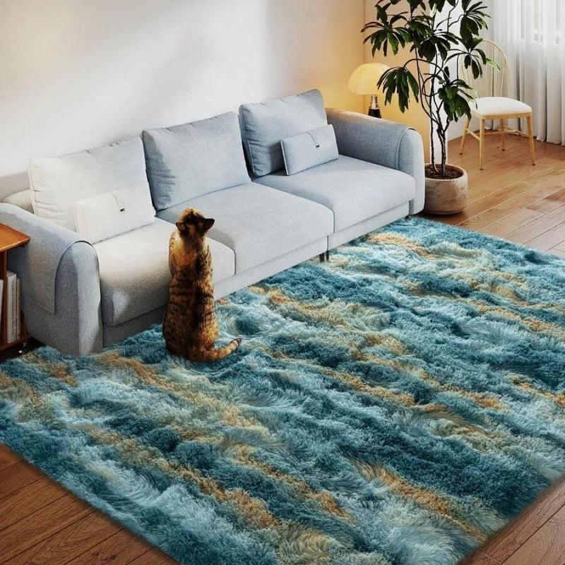 Modern Soft Shag Rug For Bedroom And Living Room With Plush Carpet