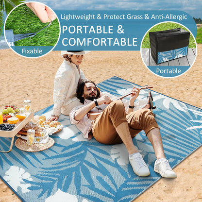 Outdoor Rug Waterproof Recycled Plastic Straw Patio Carpet
