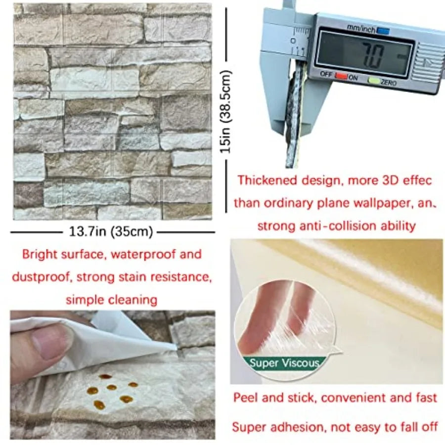 3D Foam Wall Panels Peel And Stick Brick Wallpaper