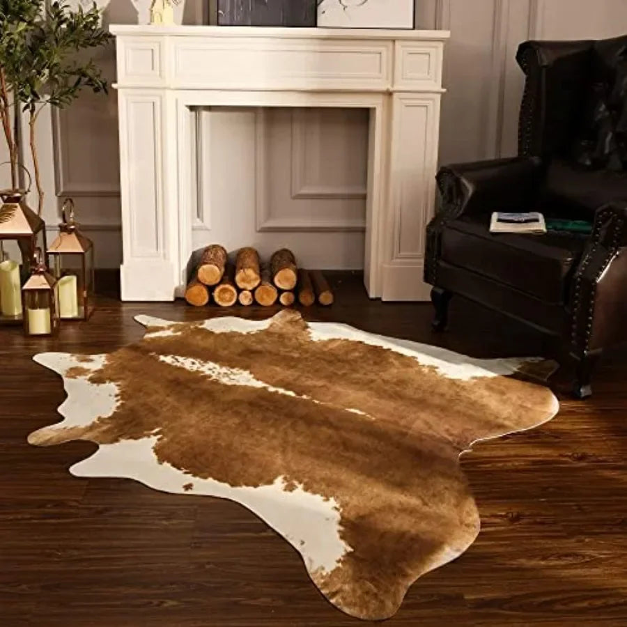 Premium Faux Cowhide Rug Cow Print Western Style Rug For Living Room