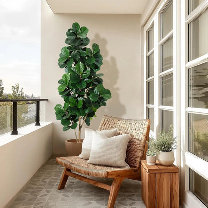 HiMISSCN Fiddle Leaf Fig Tree Artificial In Planter Pot