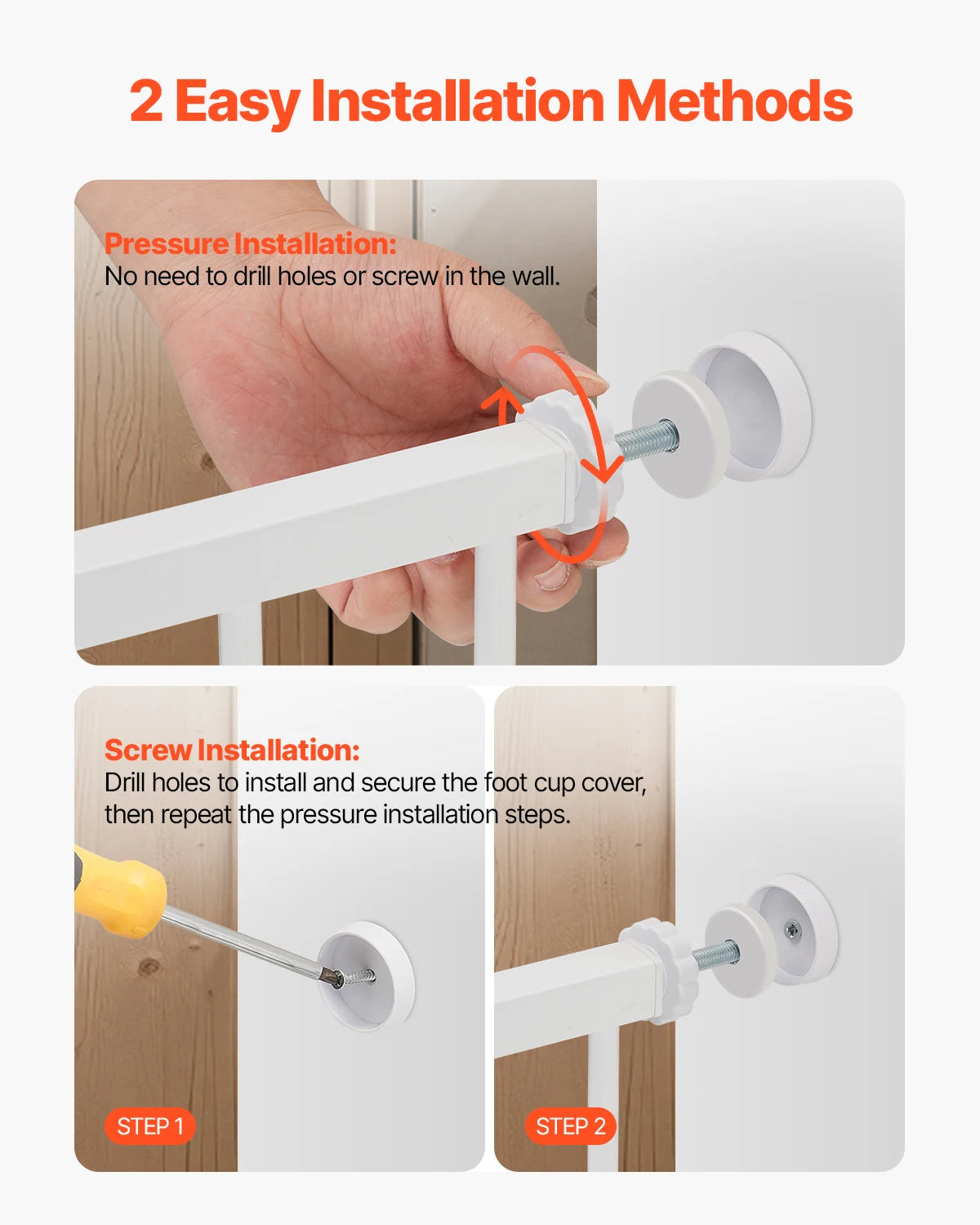 SucceBuy Walk Through Baby And Dog Gate For Home Safety