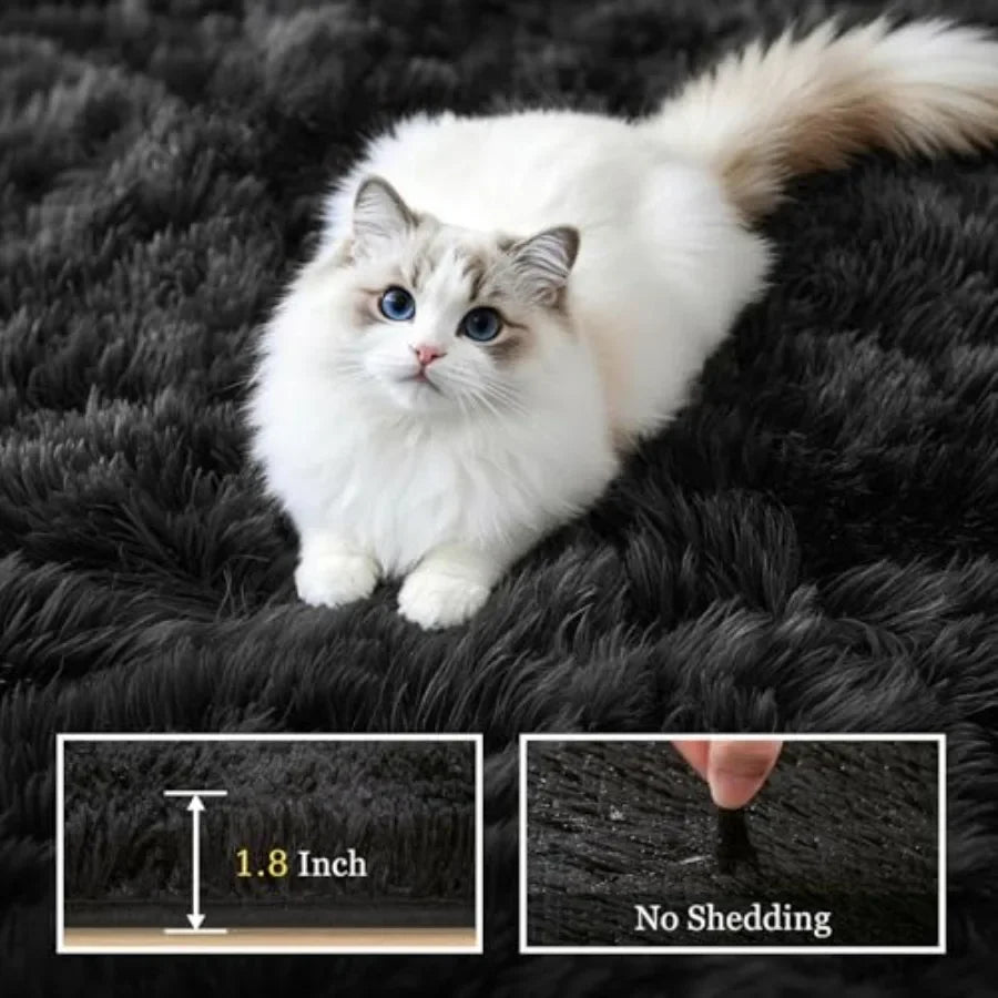 Fluffy Ultra Soft Shag Area Rug Non Slip Polyester Kilim