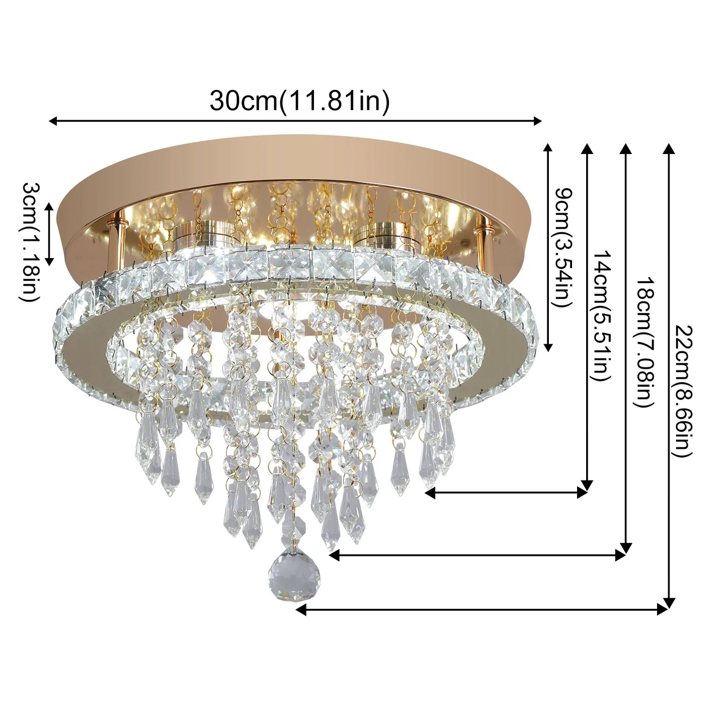 GreeLustr Luxury Crystal Chandelier Modern LED Ceiling Light