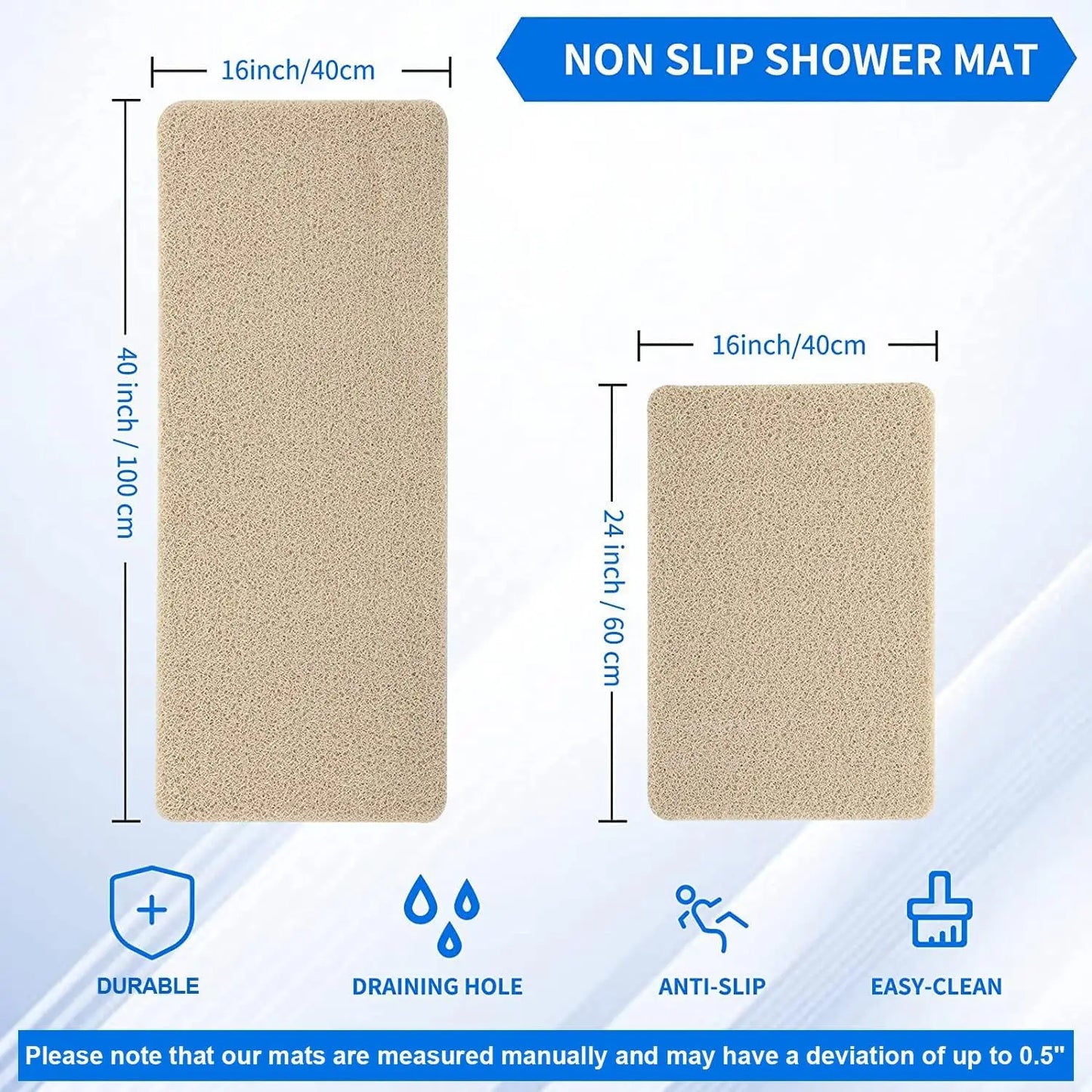 Non Slip Bathtub Mat With Foot Scrubber For Shower