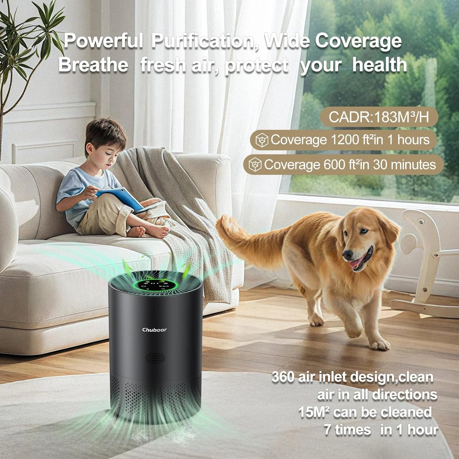 Chuboor H13 True HEPA Air Purifier For Home PM2.5 Odor