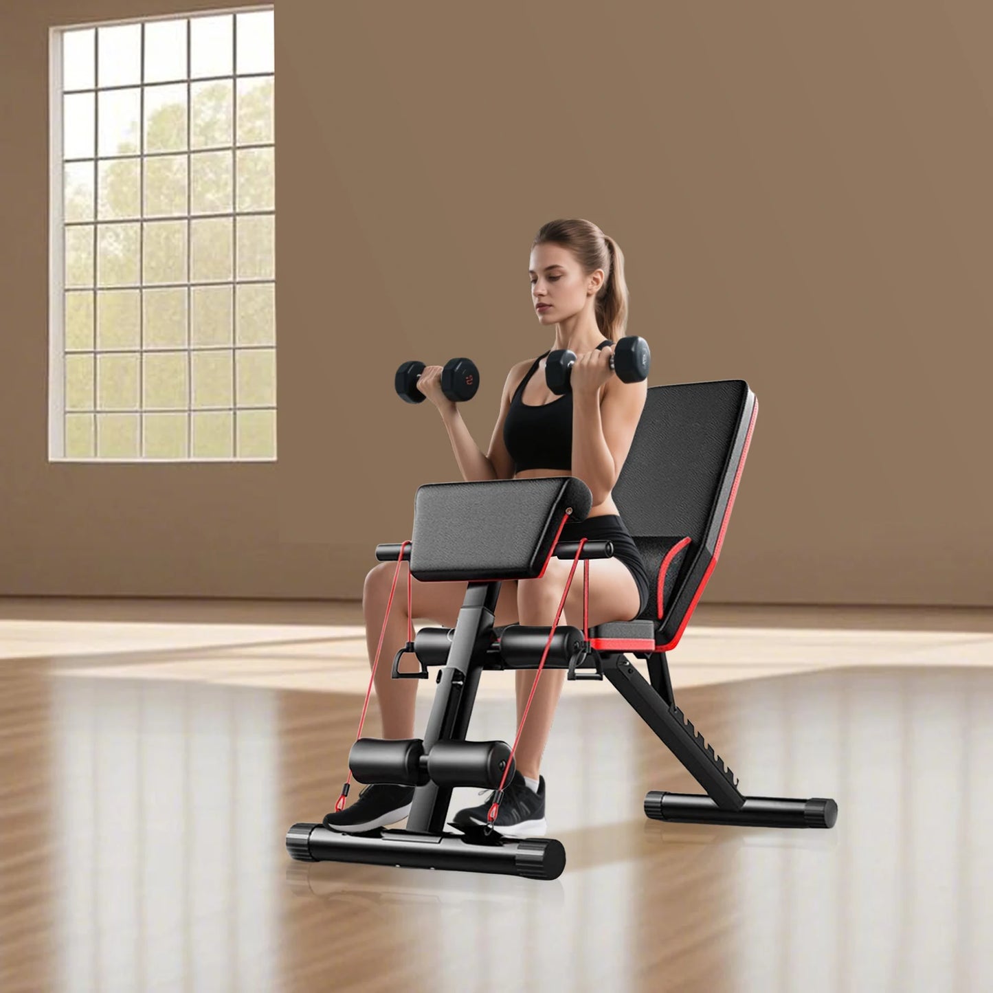 Fitness Bench Adjustable Strength Training Multifunctional Stool