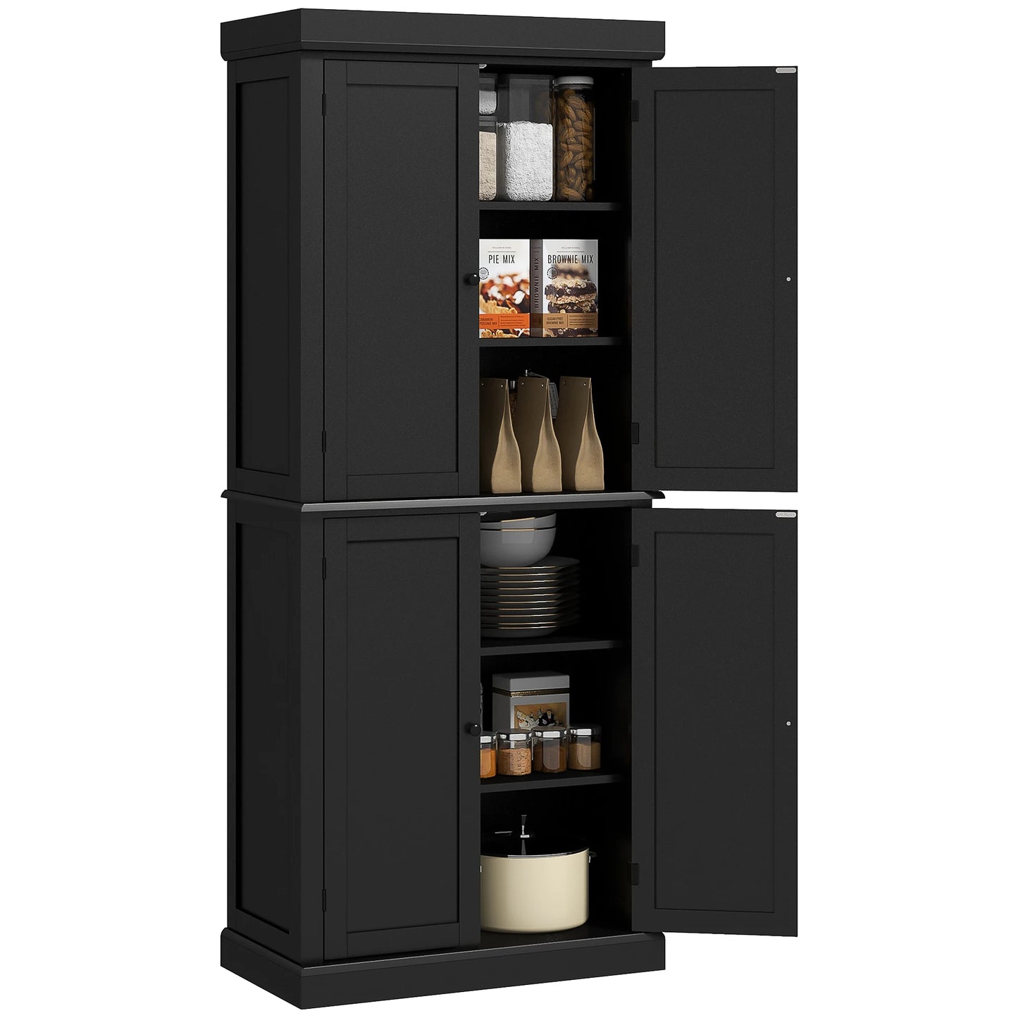 HOMCOM Modern Kitchen Pantry Cabinet With Doors And Shelves
