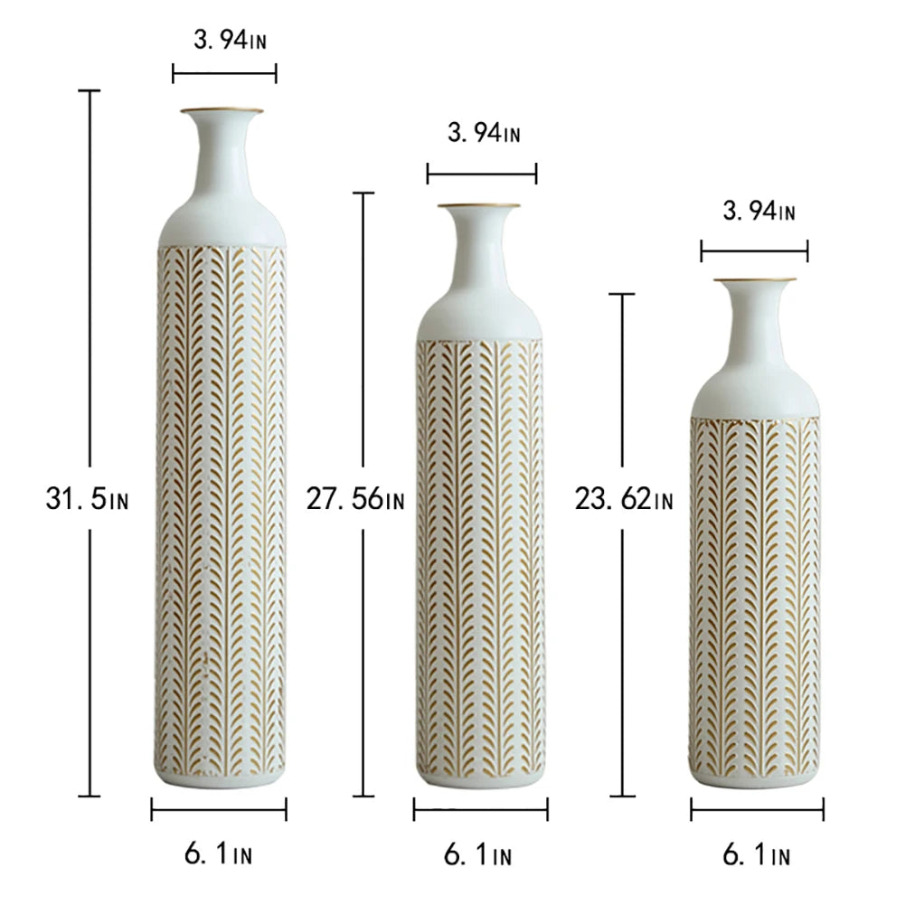 TWISTER.CK Floor Vase Set Modern Metal Decor For Living Rooms