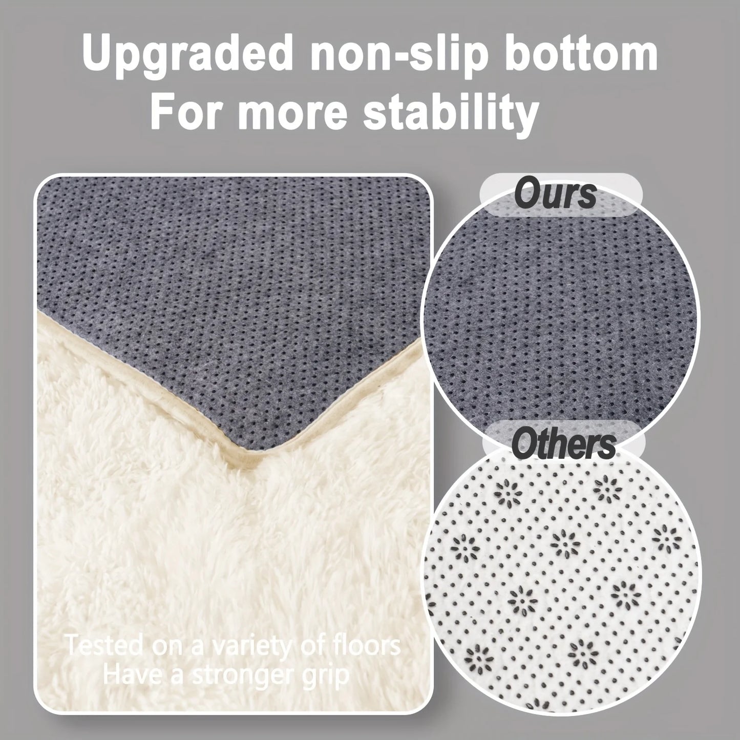 NONED Shaggy Non-Slip Rug Soft Plush Carpet for Living Room