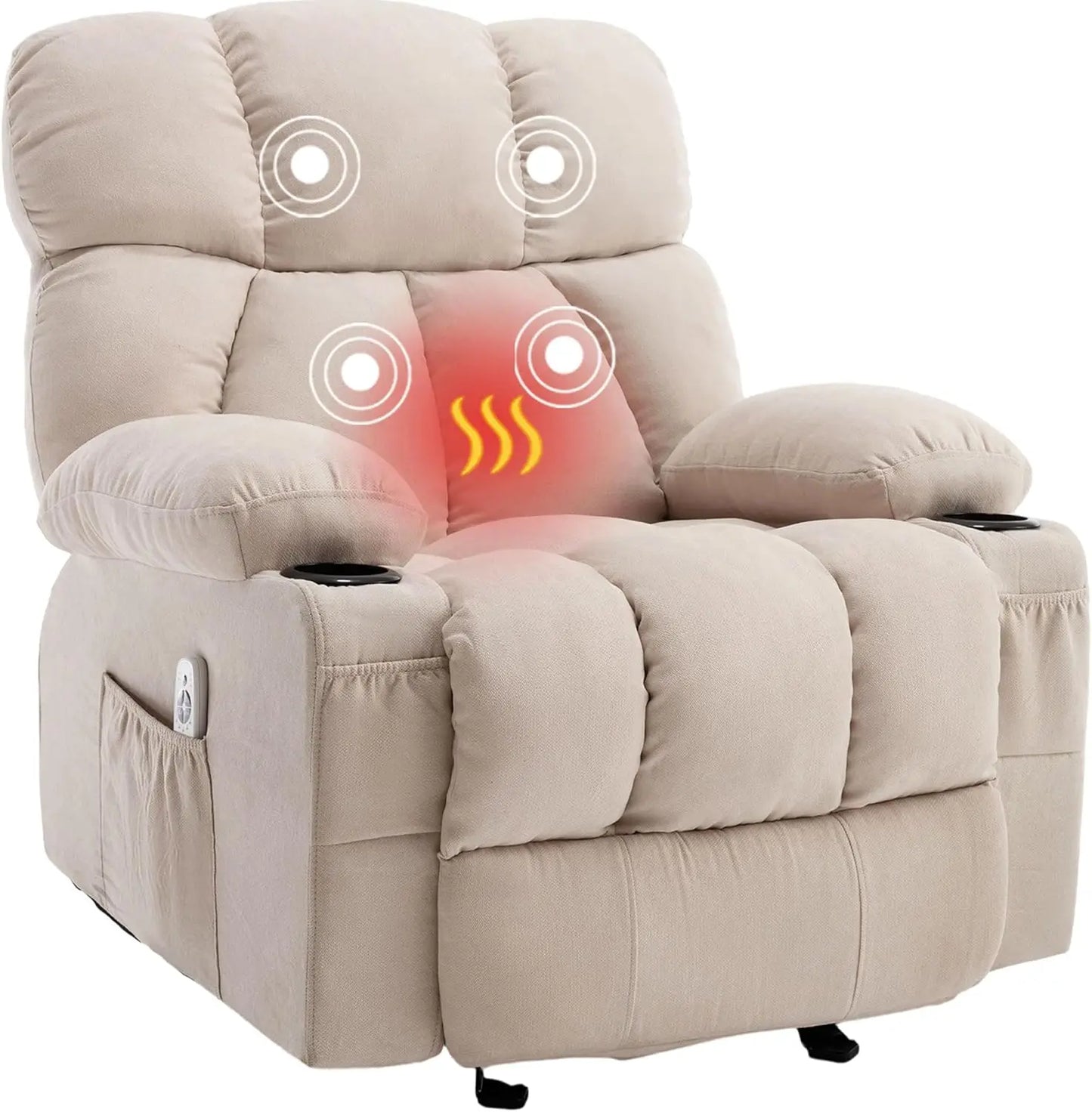 Massage Rocker Recliner Chair With Heat And Vibration Ergonomic Lounge