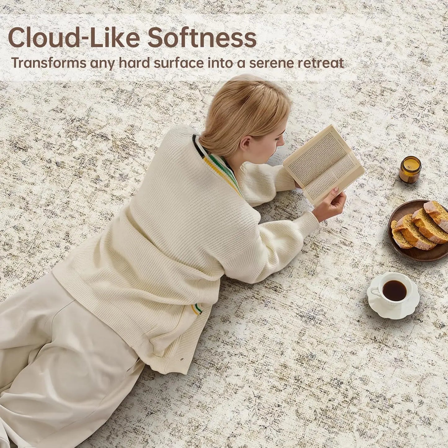 Ultra Soft Washable Area Rugs Non Slip Backing Stain Resistant