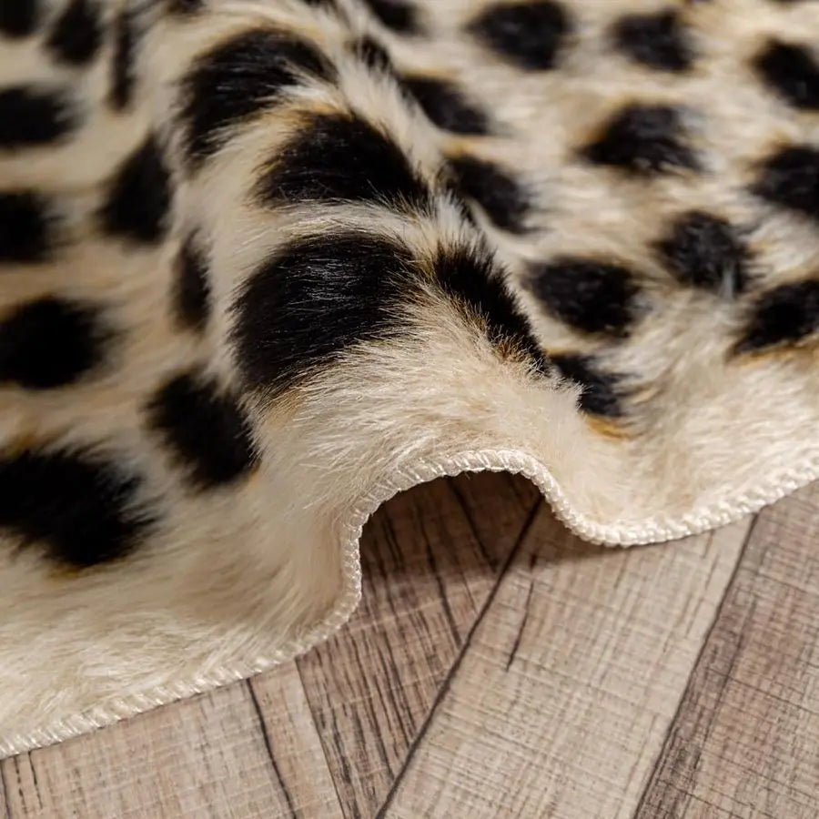 Area Rug Animals Printed Faux Fur Cowhide Rug For Home