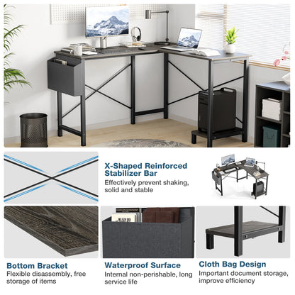 Jhk L Shape Gaming Computer Desk With Storage Shelf