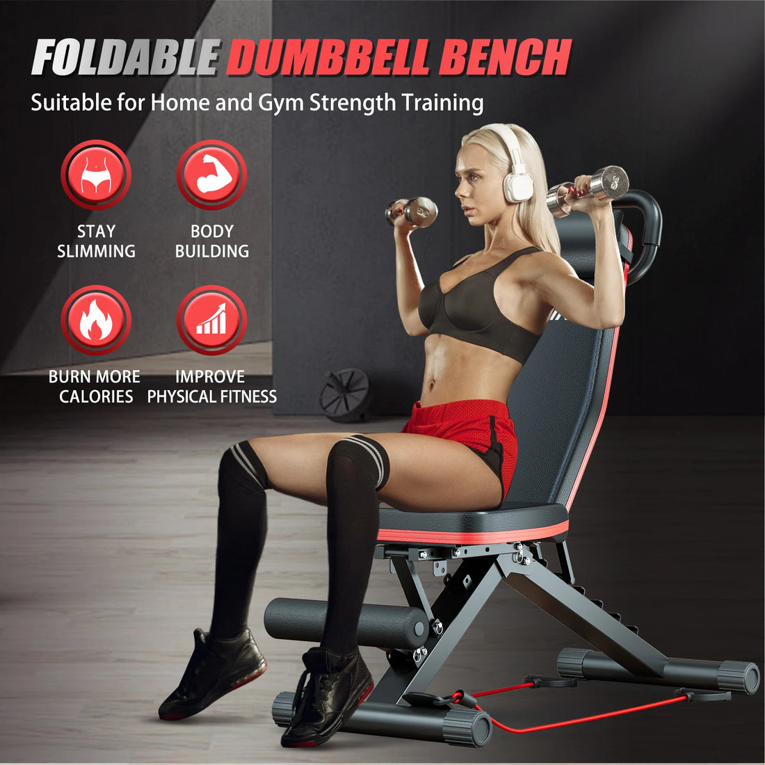 Foldable Dumbbell Bench 14-In-1 Multi-Functional For Full Body Workout