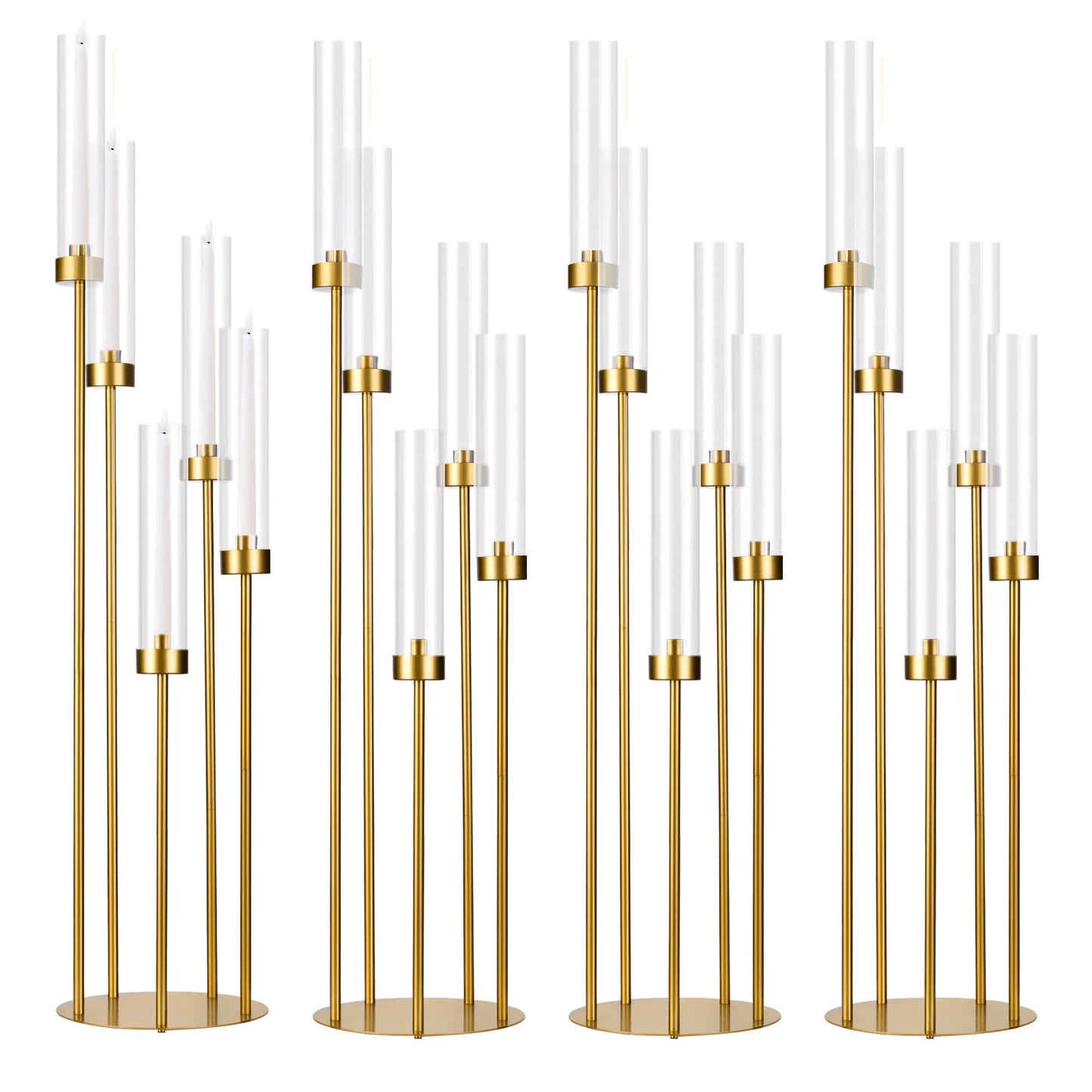 VINCIGANTCandle Floor Candelabra With Acrylic Lampshade 5 Arm