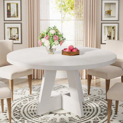 Tribesigns Round Dining Table Farmhouse Style For Dining Room