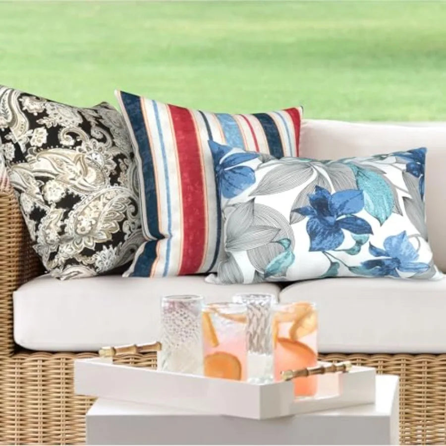 Pack Of Two Waterproof Rectangle Lumbar Pillow Covers