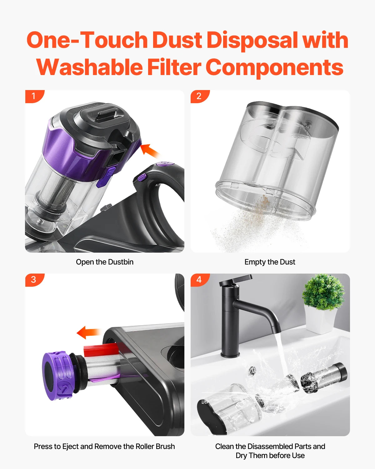 Handheld Mattress Vacuum With Powerful Suction And HEPA Filter