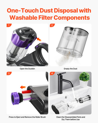 Handheld Mattress Vacuum With Powerful Suction And HEPA Filter